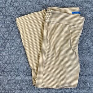 J McLaughlin Women's mustard yellow Gingham capri pants pull on Size 8